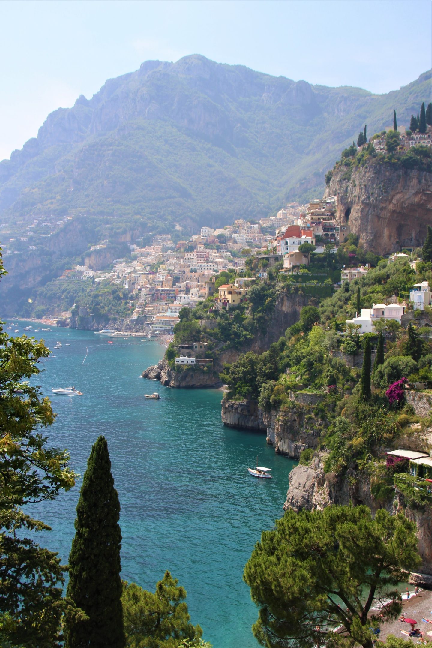 positano, nestled along the amalfi coast - a beautiful town to visit when in south italy