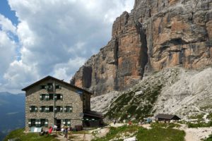 Hut in the brenta dolomites for lunch