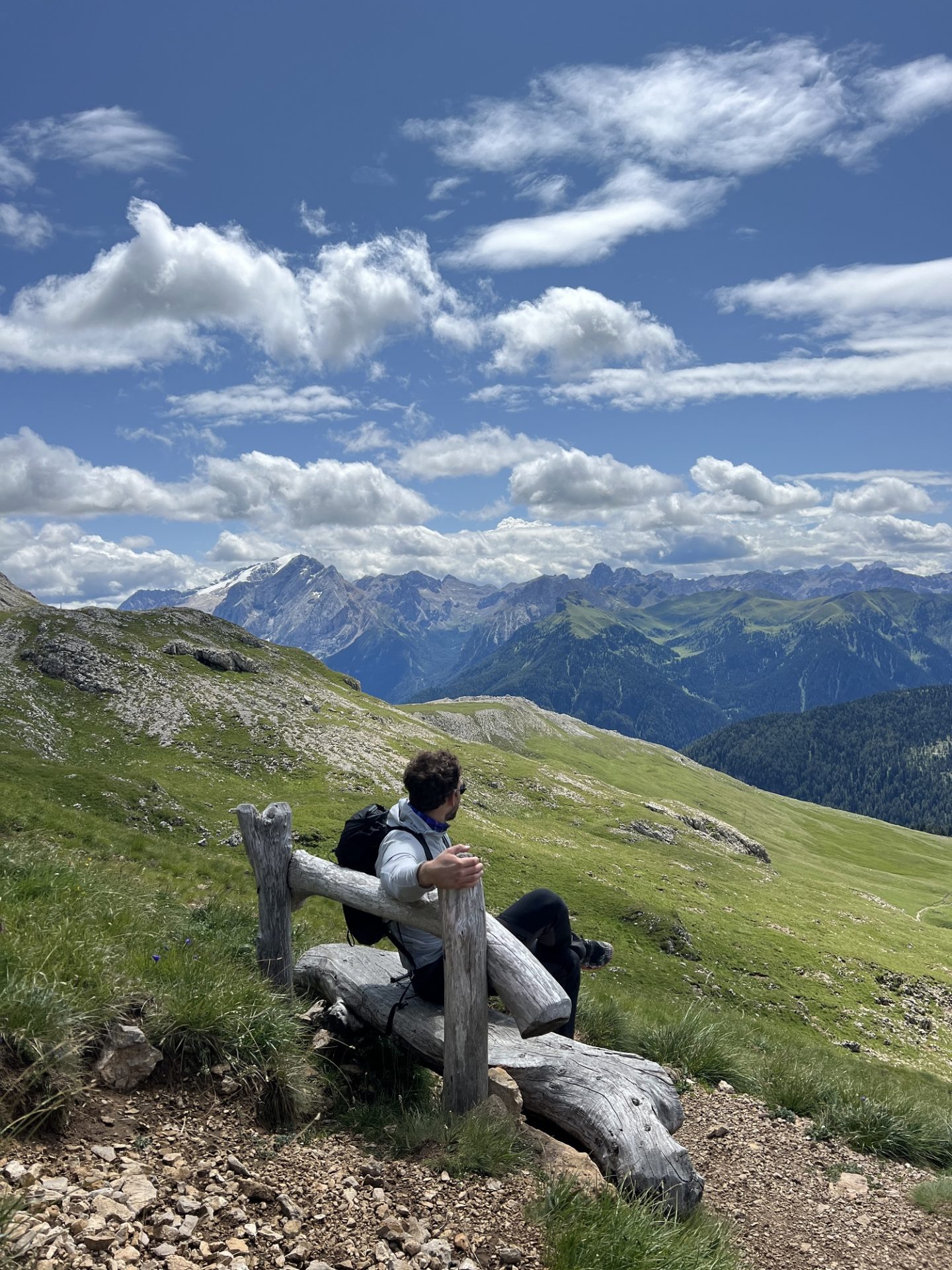 Views of meadows and mountains in the brenta dolomites