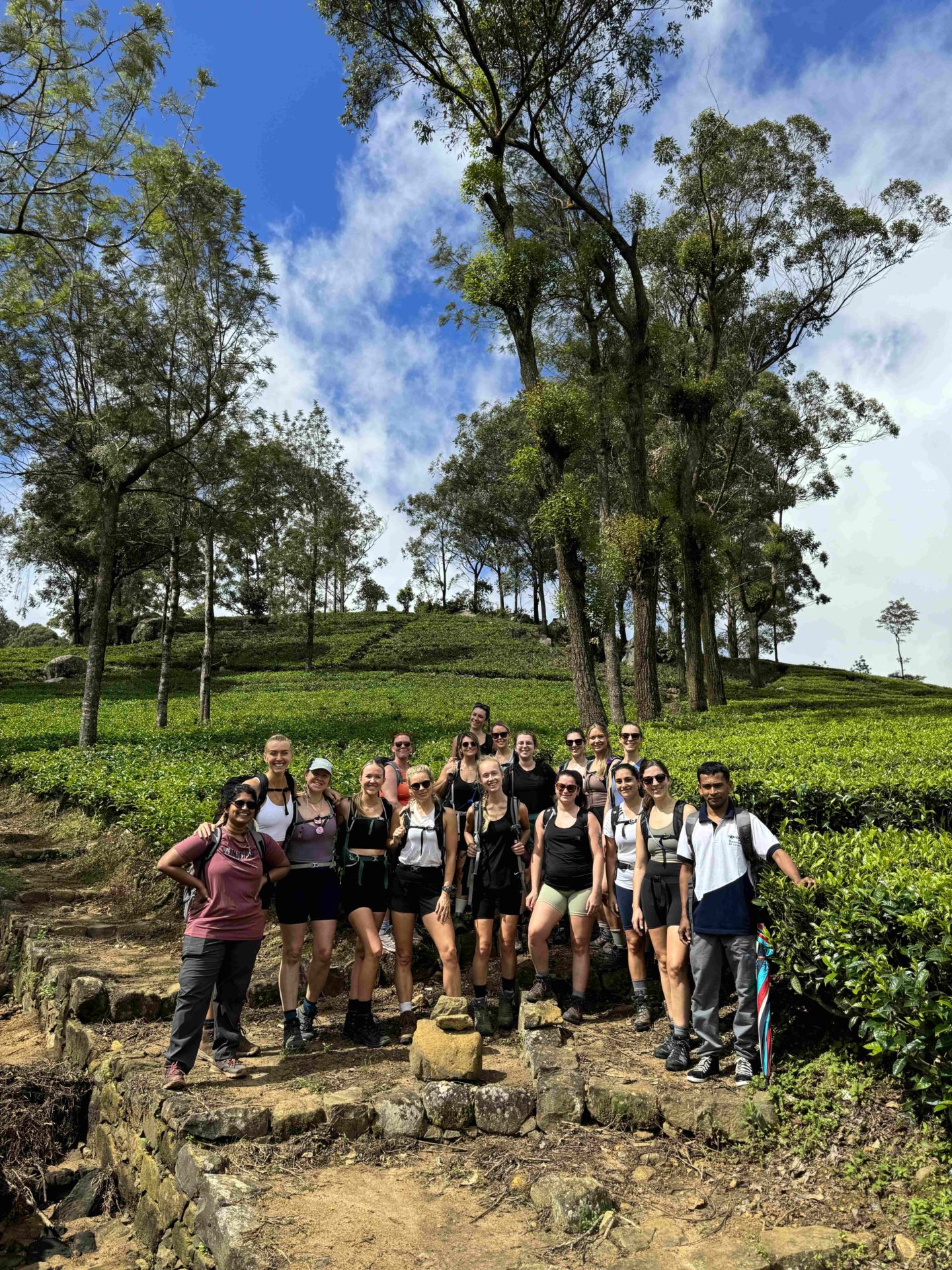 Zanna van Dijk's hiking group in Sri Lanka 